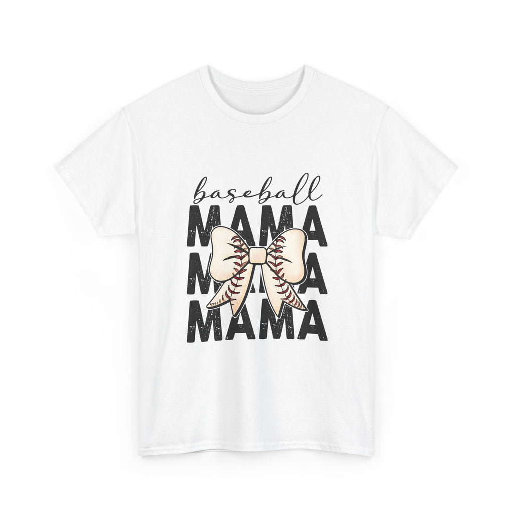 Baseball Mama T-Shirt — Cute Bow Baseball Mom Tee