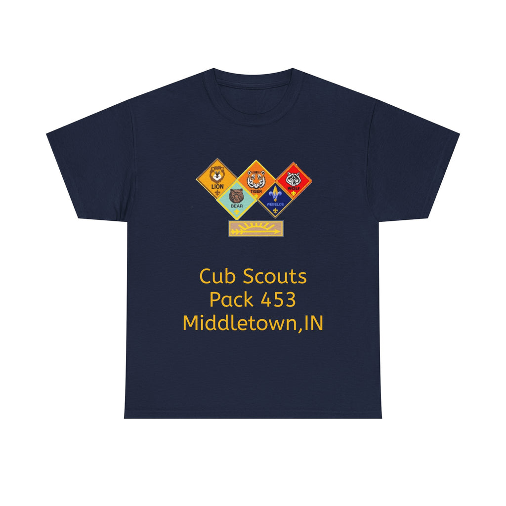 Adult Cub Scouts Pack 453 Middletown IN Tee — "A Scout is" Promise Back Design