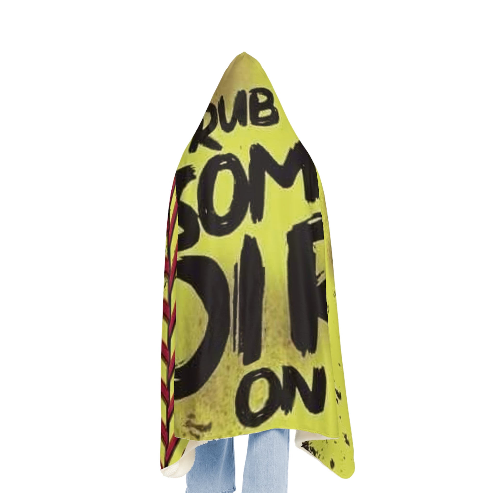 Hooded Snuggle Blanket — "Rub Some Dirt On It" Soft Baseball-Themed Throw