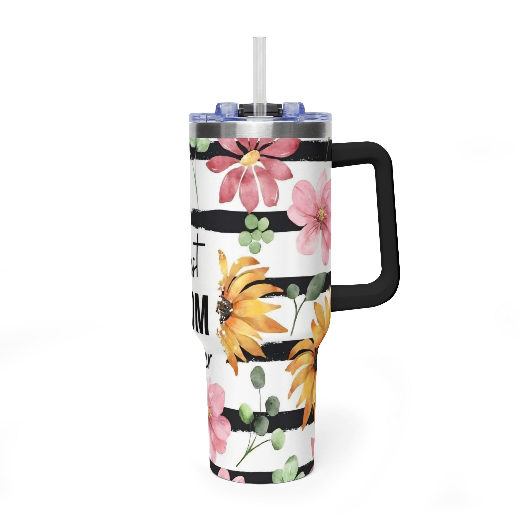 Best Mom Ever 40oz Vacuum Tumbler – Floral Sunflower Travel Cup
