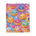 Cosmic Dumpling Velveteen Plush Blanket — Cute Rainbow Galaxy Comfort Throw