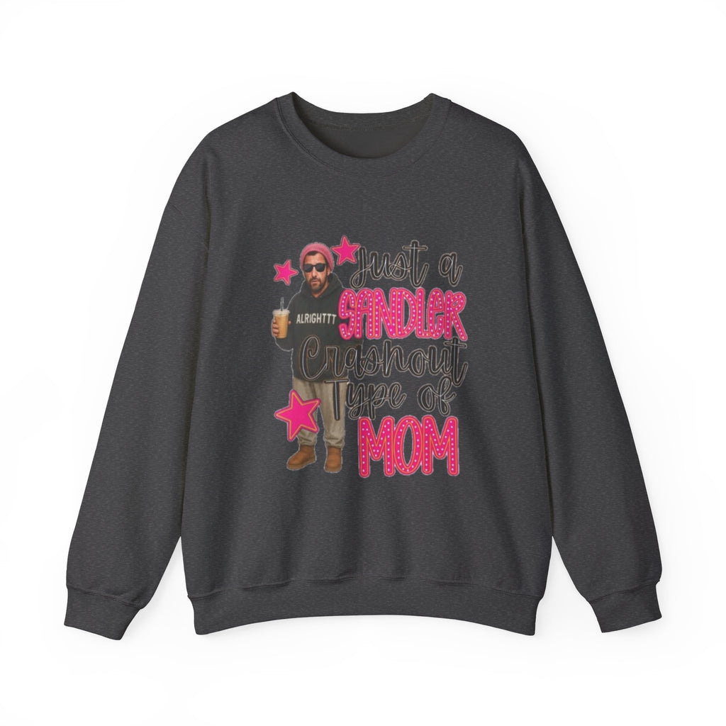 Crewneck Sweatshirt — “Just a Tinder Swipe Away Type of Mom” Funny Mom Graphic