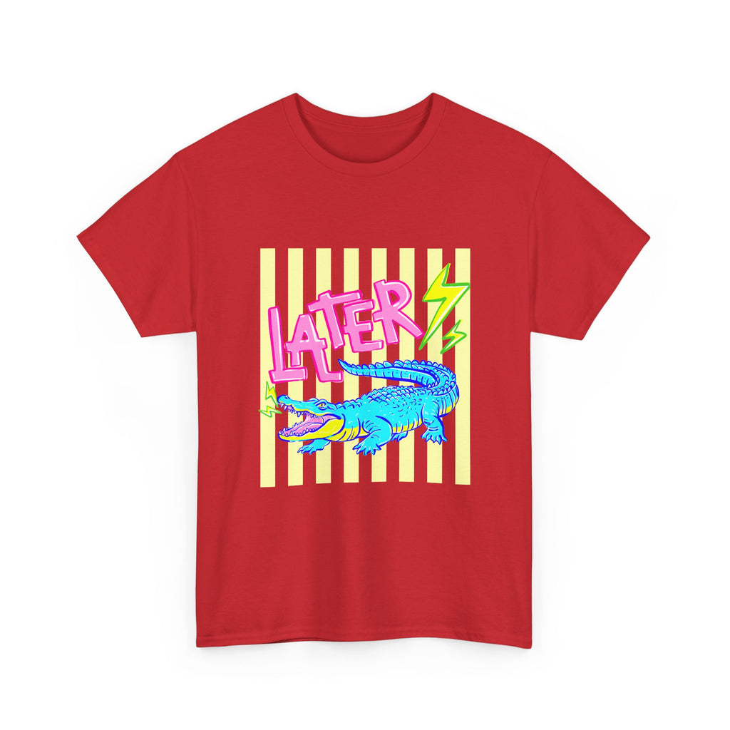 Later Gator Graphic Tee - Neon Retro Alligator Shirt