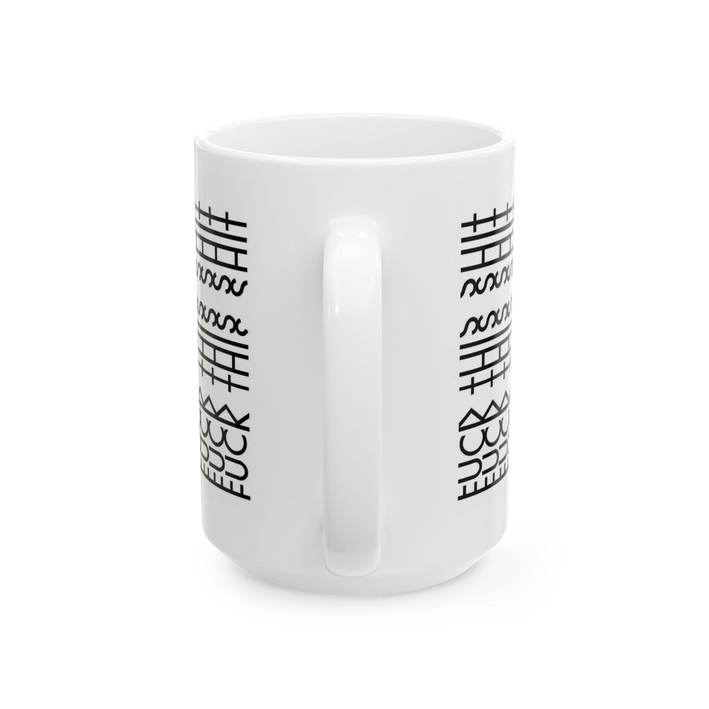 Black Tribal Line Pattern Ceramic Mug (11oz, 15oz)