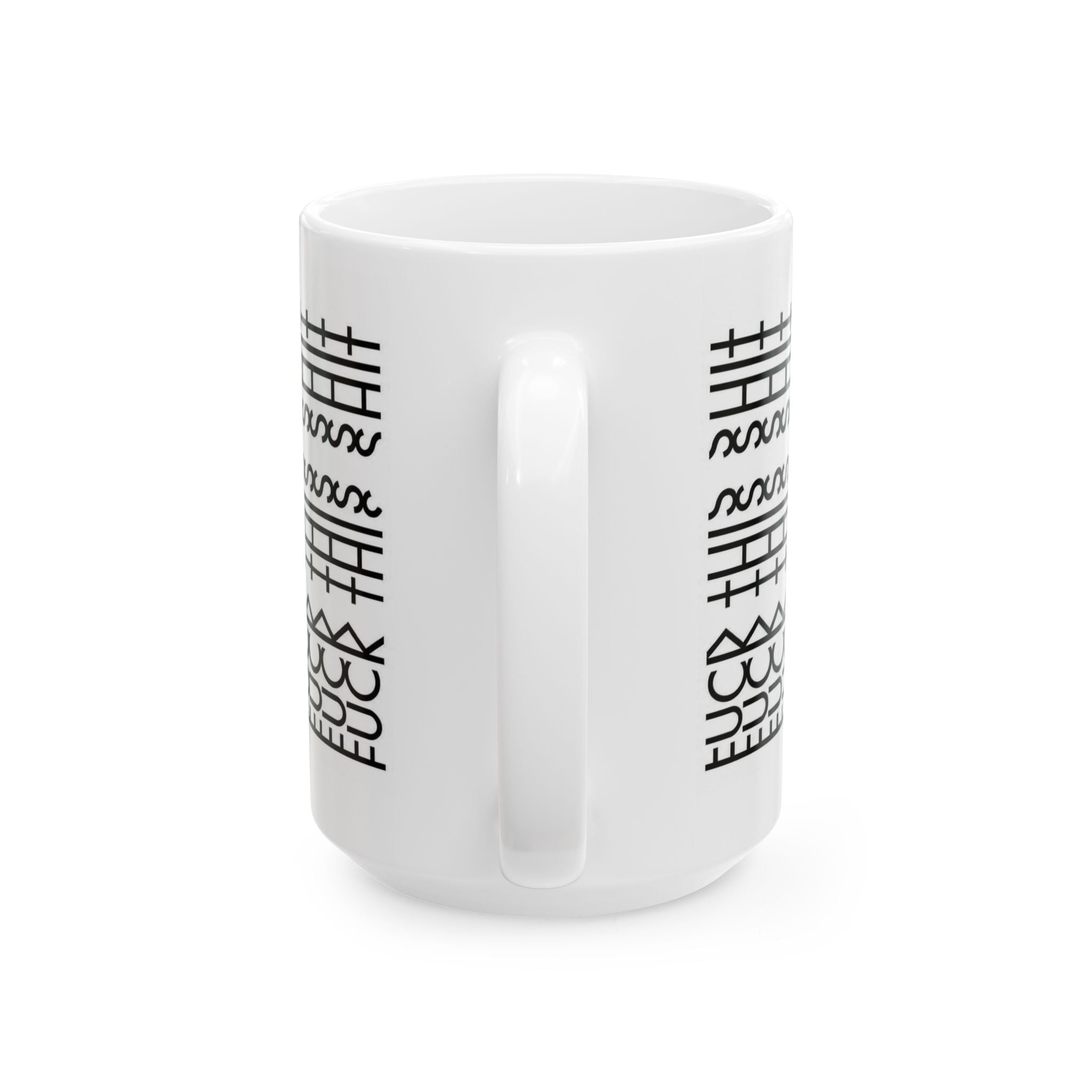 Black Tribal Line Pattern Ceramic Mug (11oz, 15oz)