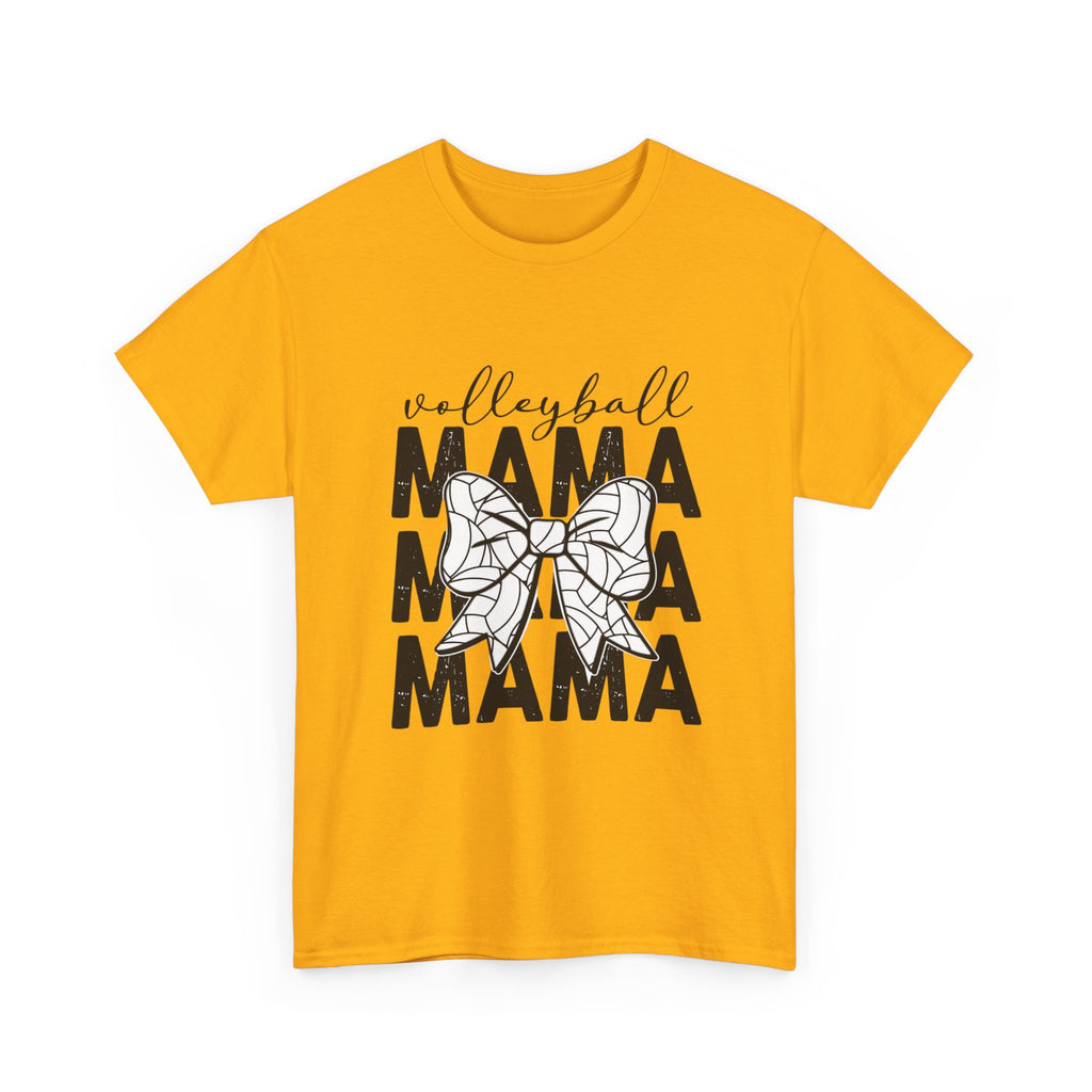 Volleyball Mama T-Shirt — Sporty Mom Graphic Tee with Volleyball Bow