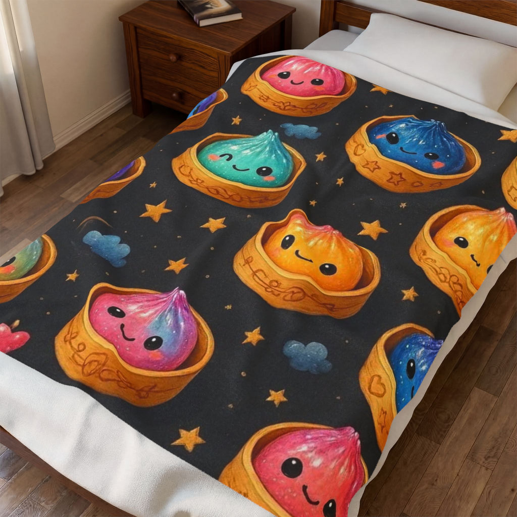 Kawaii Rainbow Dumpling Velveteen Plush Blanket