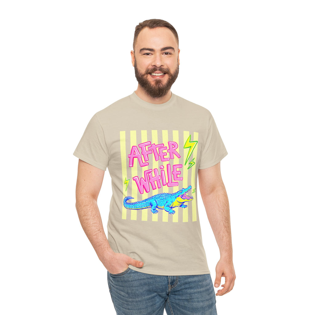 After While Alligator T-Shirt — Retro Neon Graphic Tee