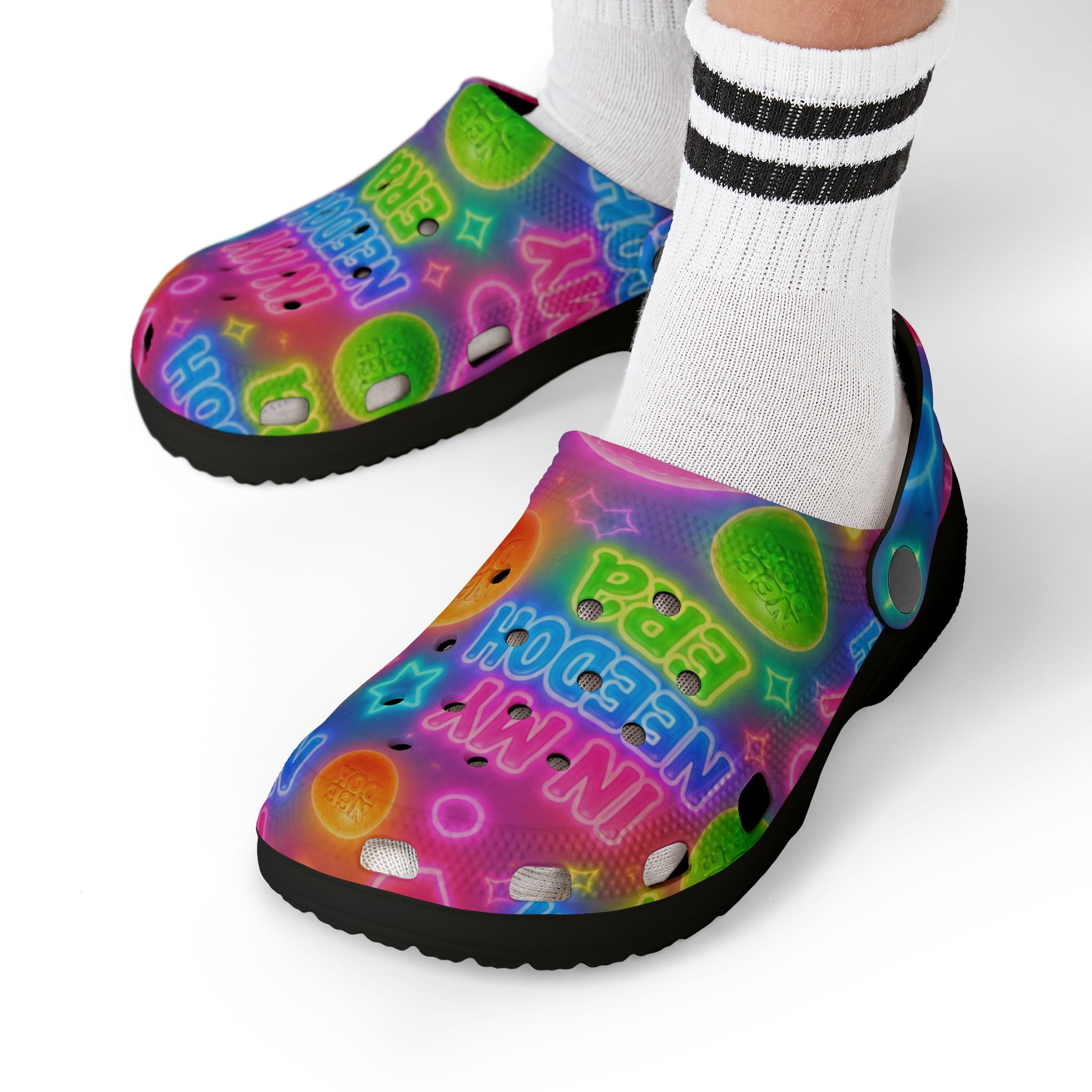 Bright, playful EVA foam clogs designed for kids