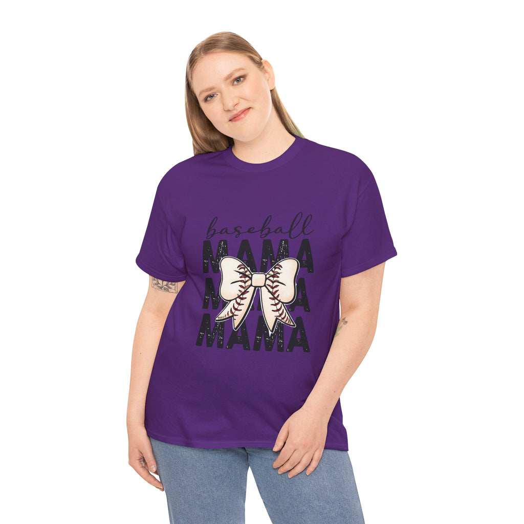 Baseball Mama T-Shirt — Cute Bow Baseball Mom Tee
