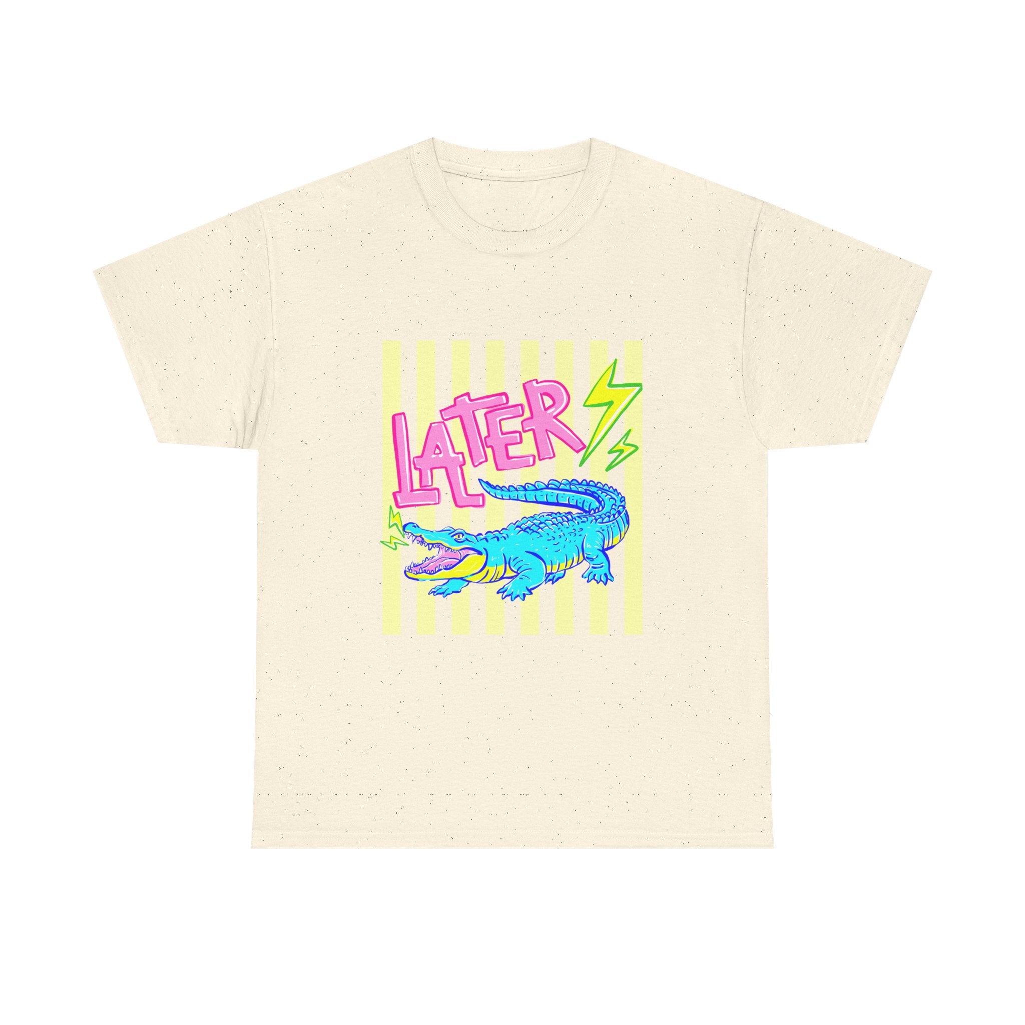 Later Gator Graphic Tee - Neon Retro Alligator Shirt