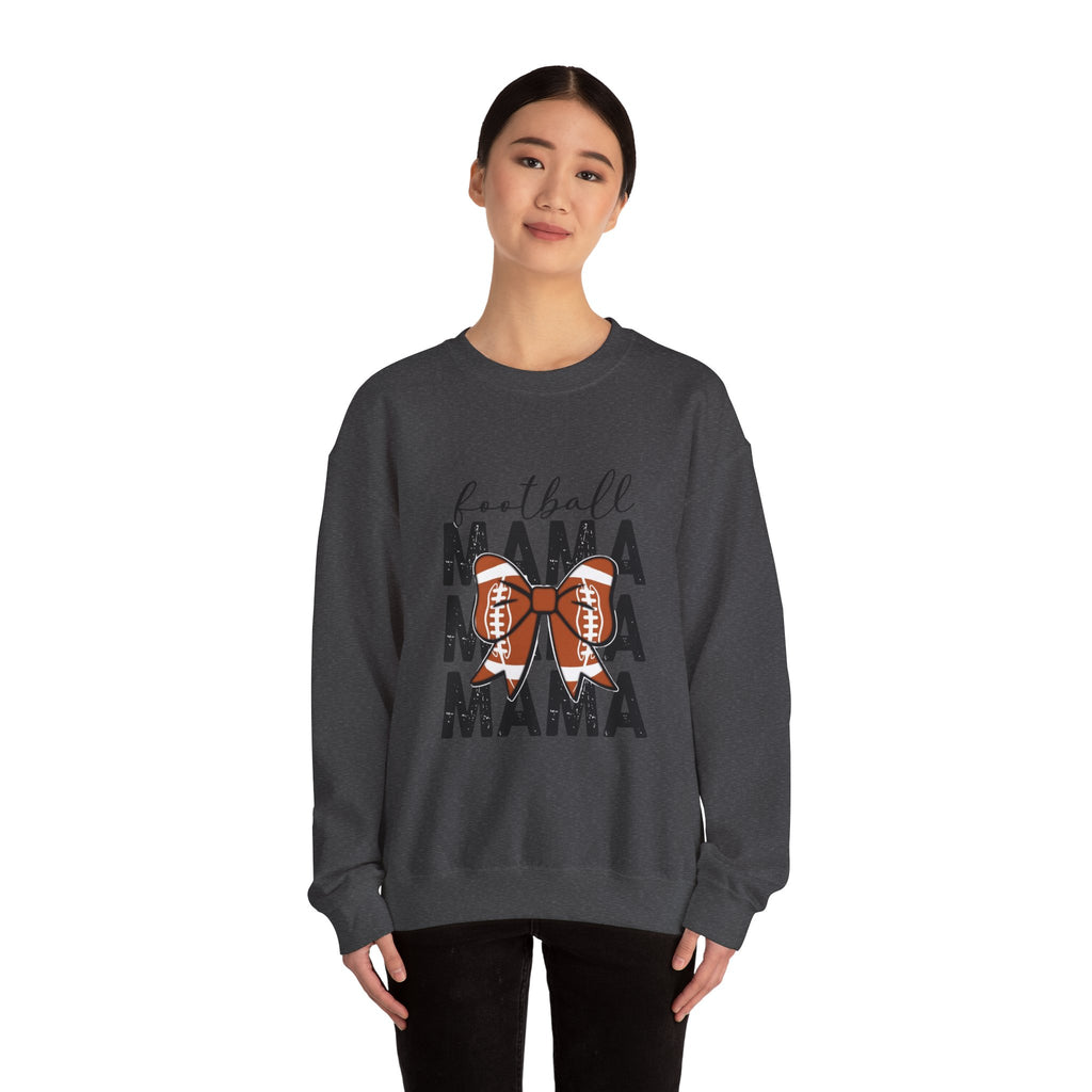 Football Mama Crewneck Sweatshirt — 'Football Mama Mama Mama' Bow Design