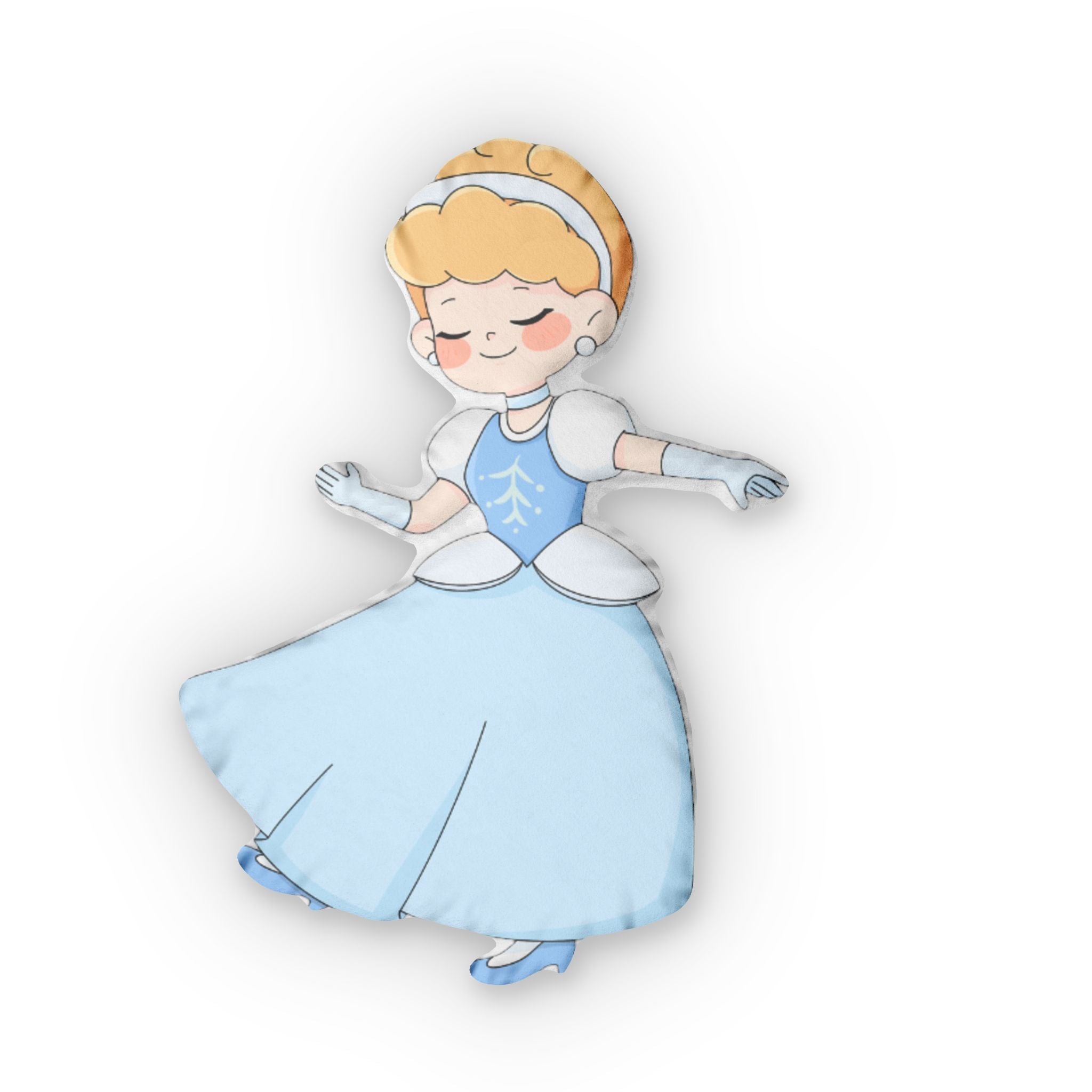 Princess Ballet Custom Shaped Pillow — Cute Watercolor Cinderella Doll Cushion