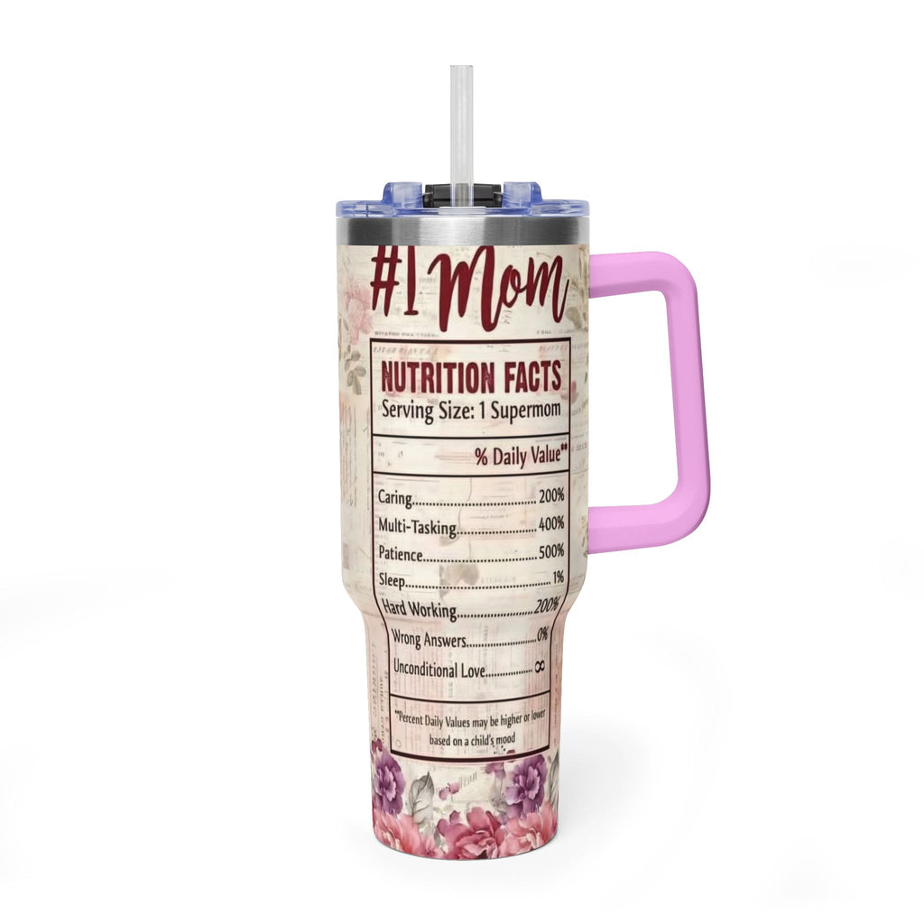 40oz Mom Life Vacuum Tumbler – Floral Momlife Travel Mug