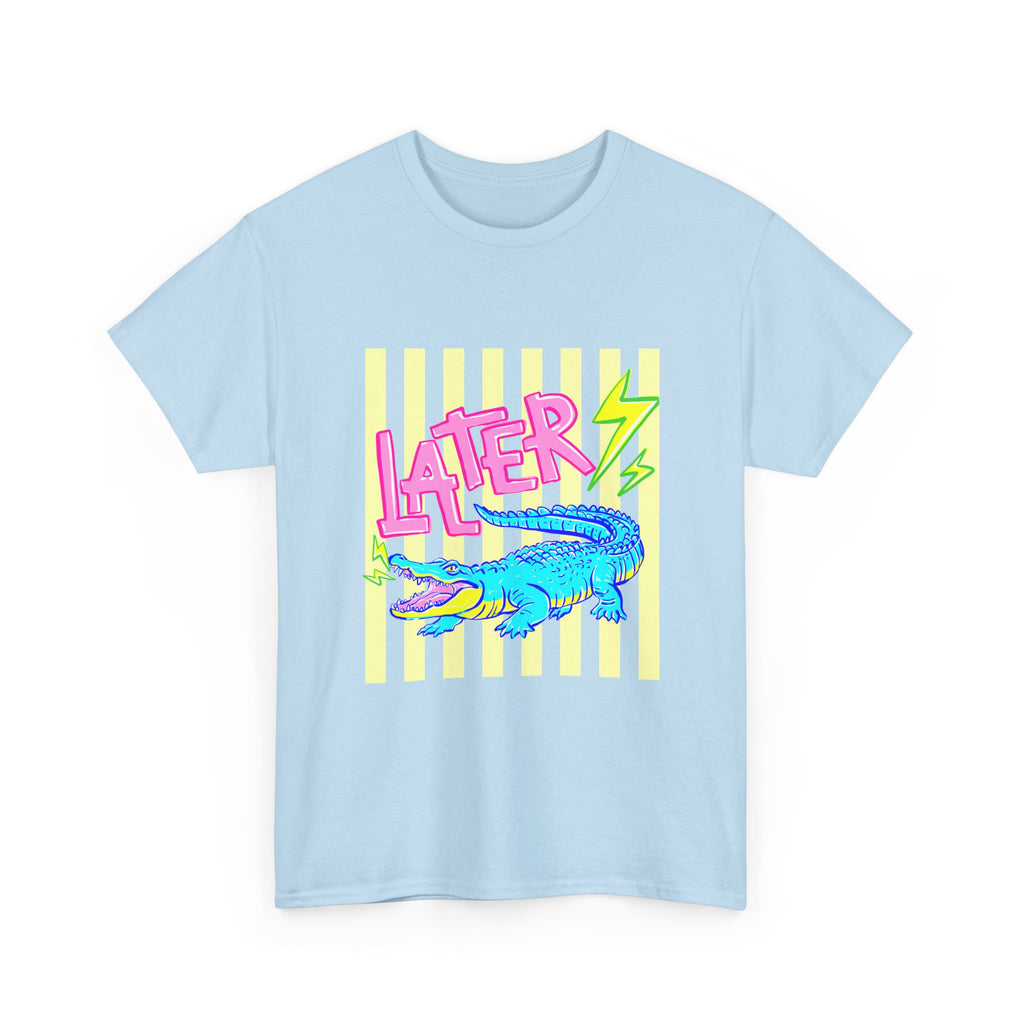 Later Gator Graphic Tee - Neon Retro Alligator Shirt