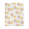 Cute Kawaii Popcorn & Cupcake Velveteen Plush Blanket