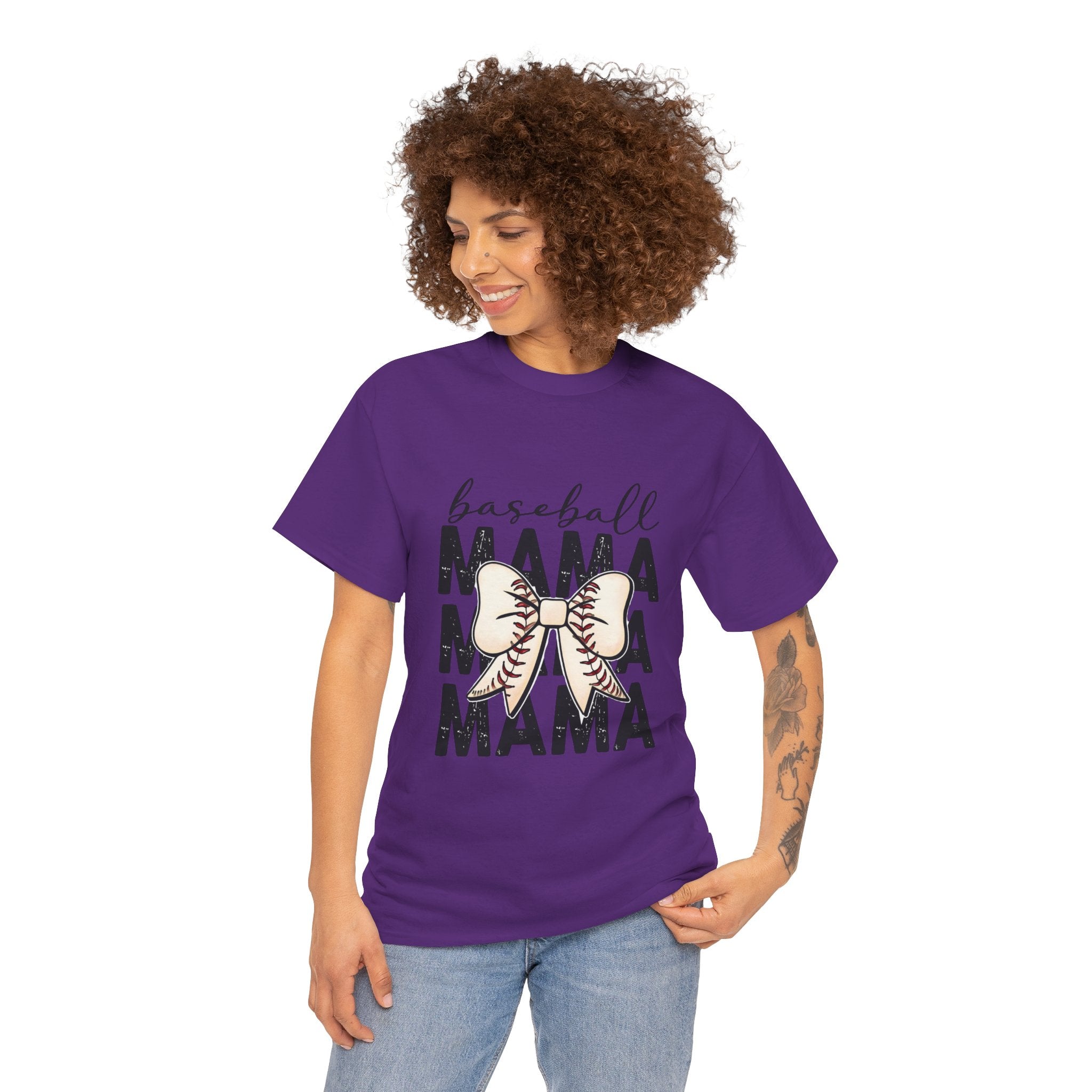 Baseball Mama T-Shirt — Cute Bow Baseball Mom Tee
