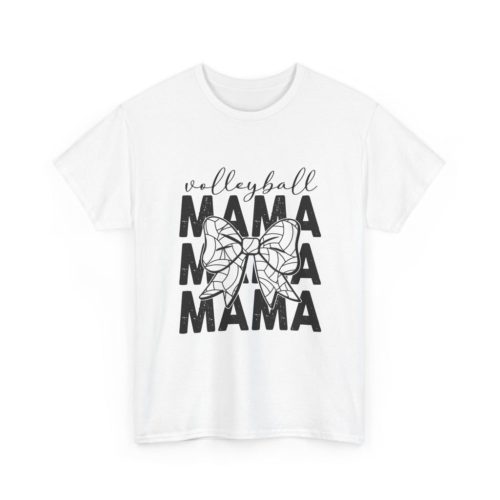 Volleyball Mama T-Shirt — Sporty Mom Graphic Tee with Volleyball Bow