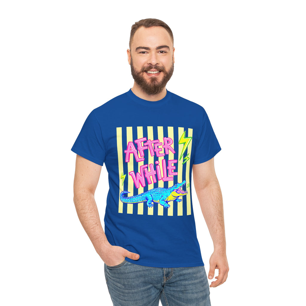After While Alligator T-Shirt — Retro Neon Graphic Tee