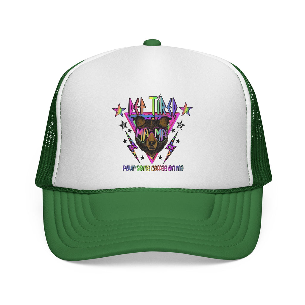 Neon Mountain Bear Trucker Cap | Retro Stars Graphic Trucker Cap