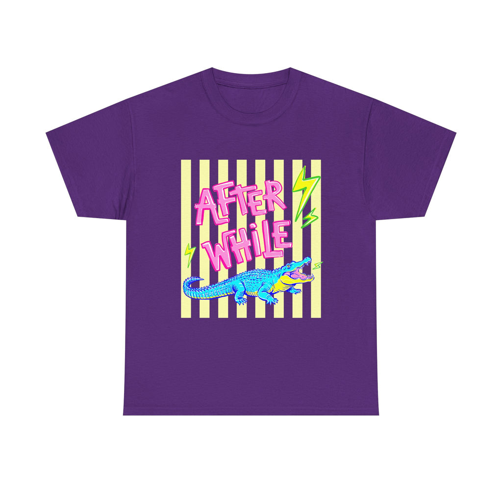 After While Alligator T-Shirt — Retro Neon Graphic Tee