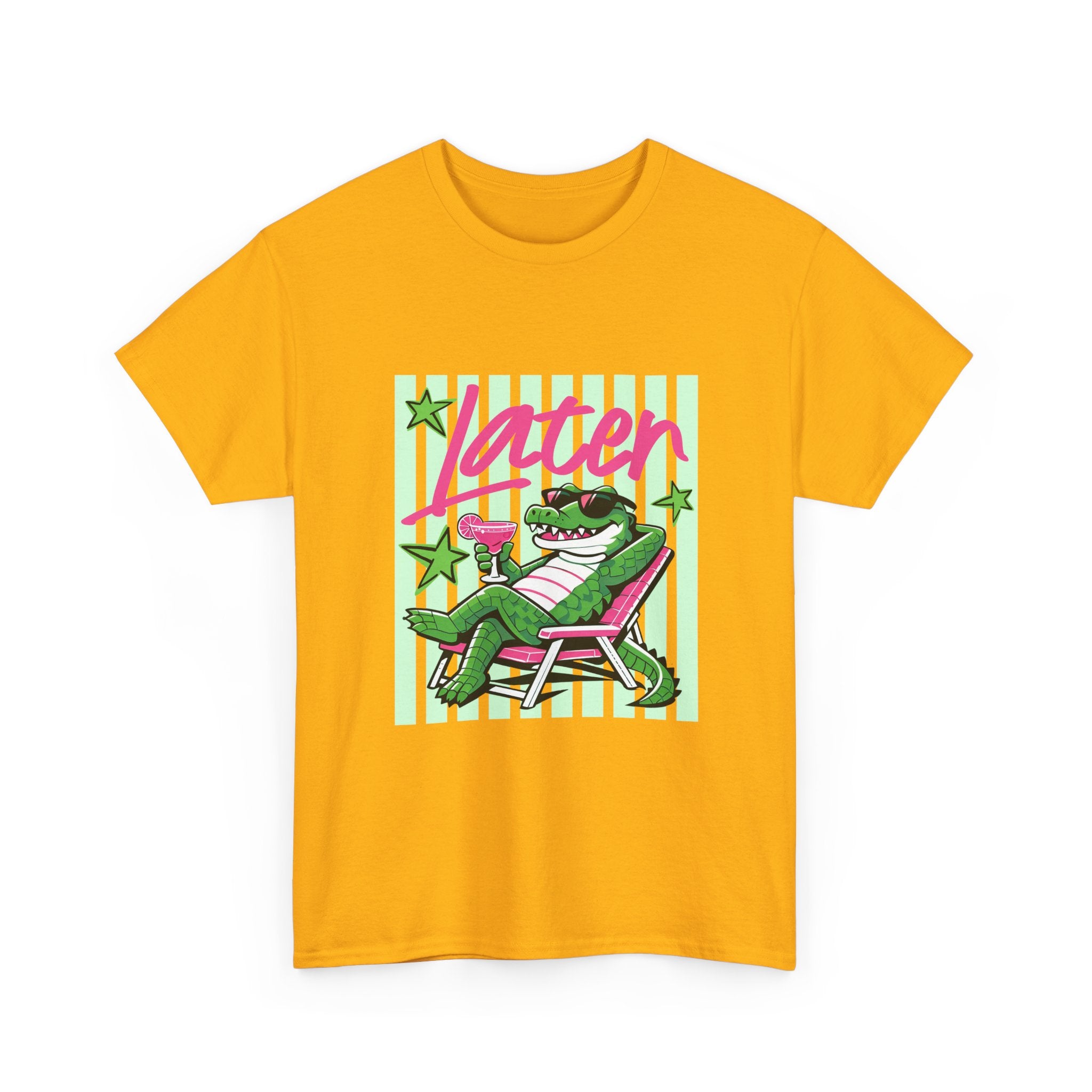 Crocodile Chill Tee — "Later" Lounge Alligator Graphic T-Shirt