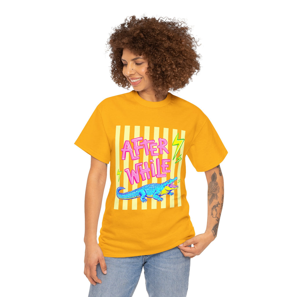 After While Alligator T-Shirt — Retro Neon Graphic Tee