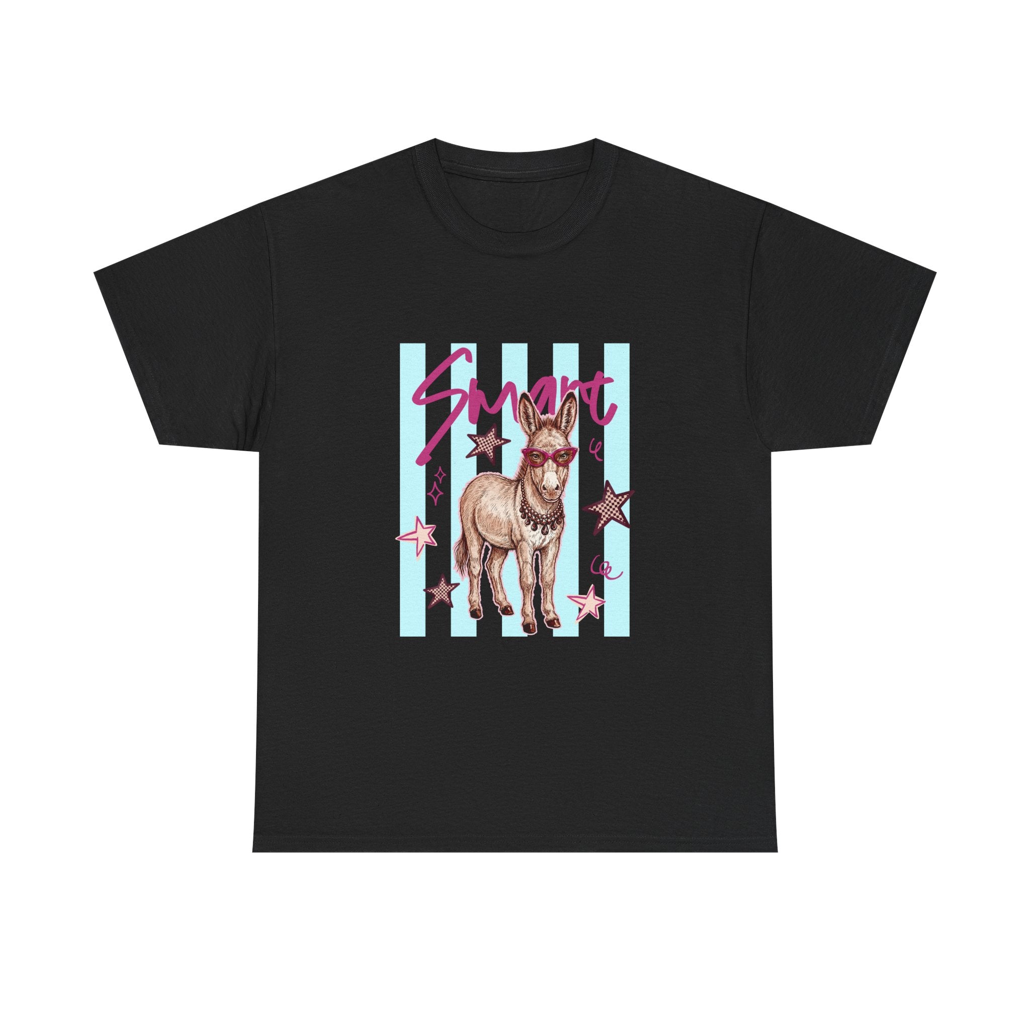 Donkey 'Smart' Graphic Tee — Cute Retro Animal Shirt