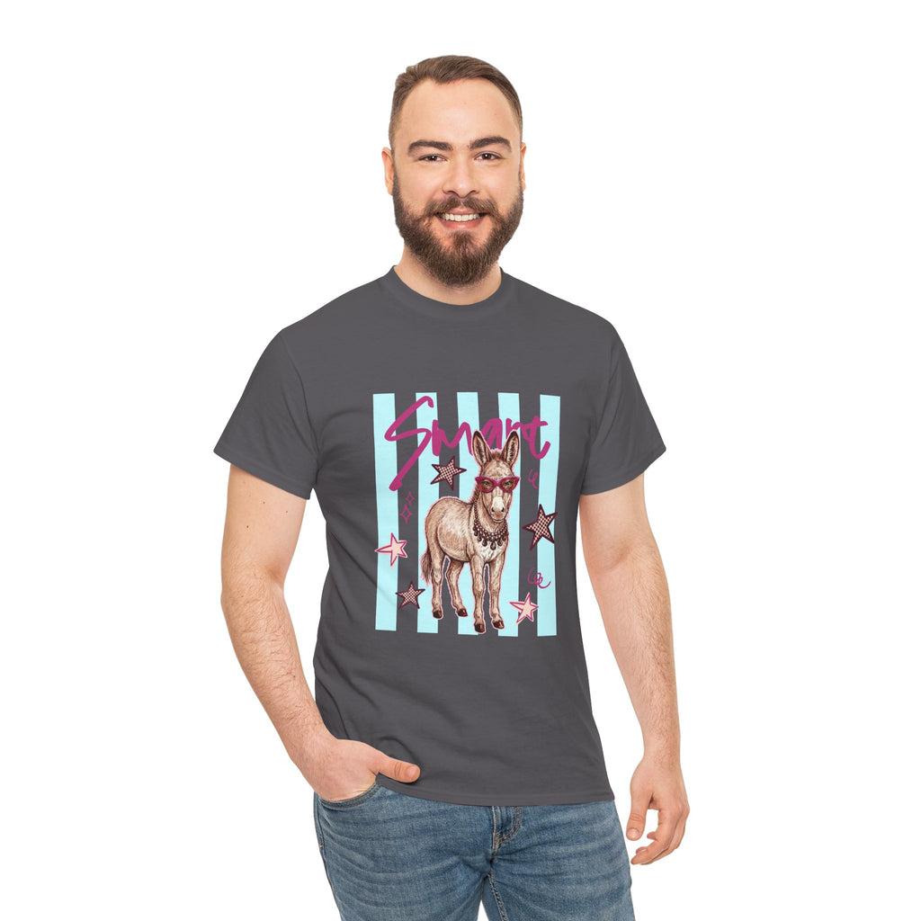 Donkey 'Smart' Graphic Tee — Cute Retro Animal Shirt