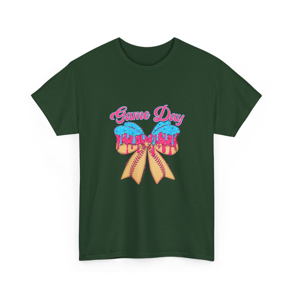 Game Day Cheer T-Shirt — Pink & Blue Pom Pom Cheerleading Tee
