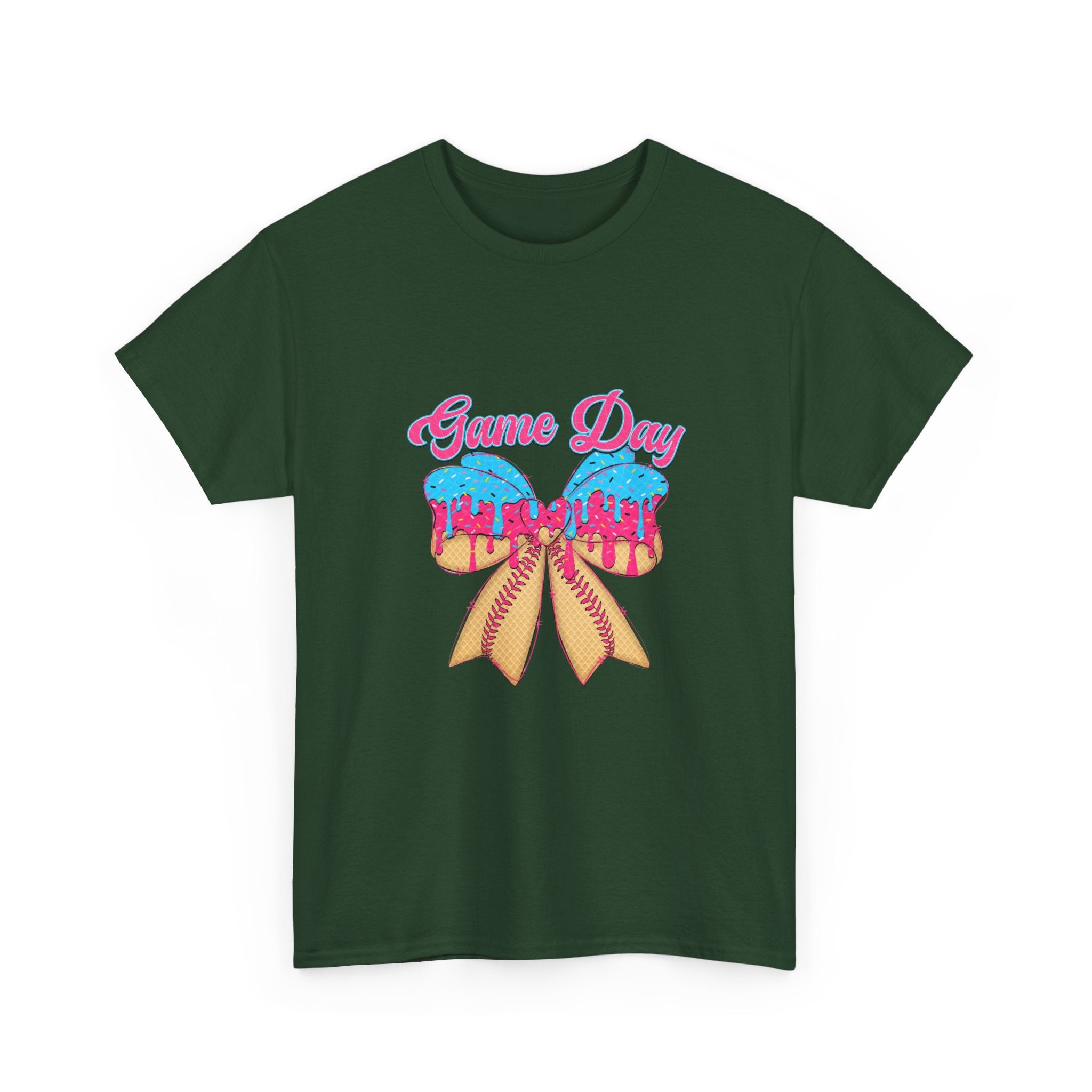 Game Day Cheer T-Shirt — Pink & Blue Pom Pom Cheerleading Tee