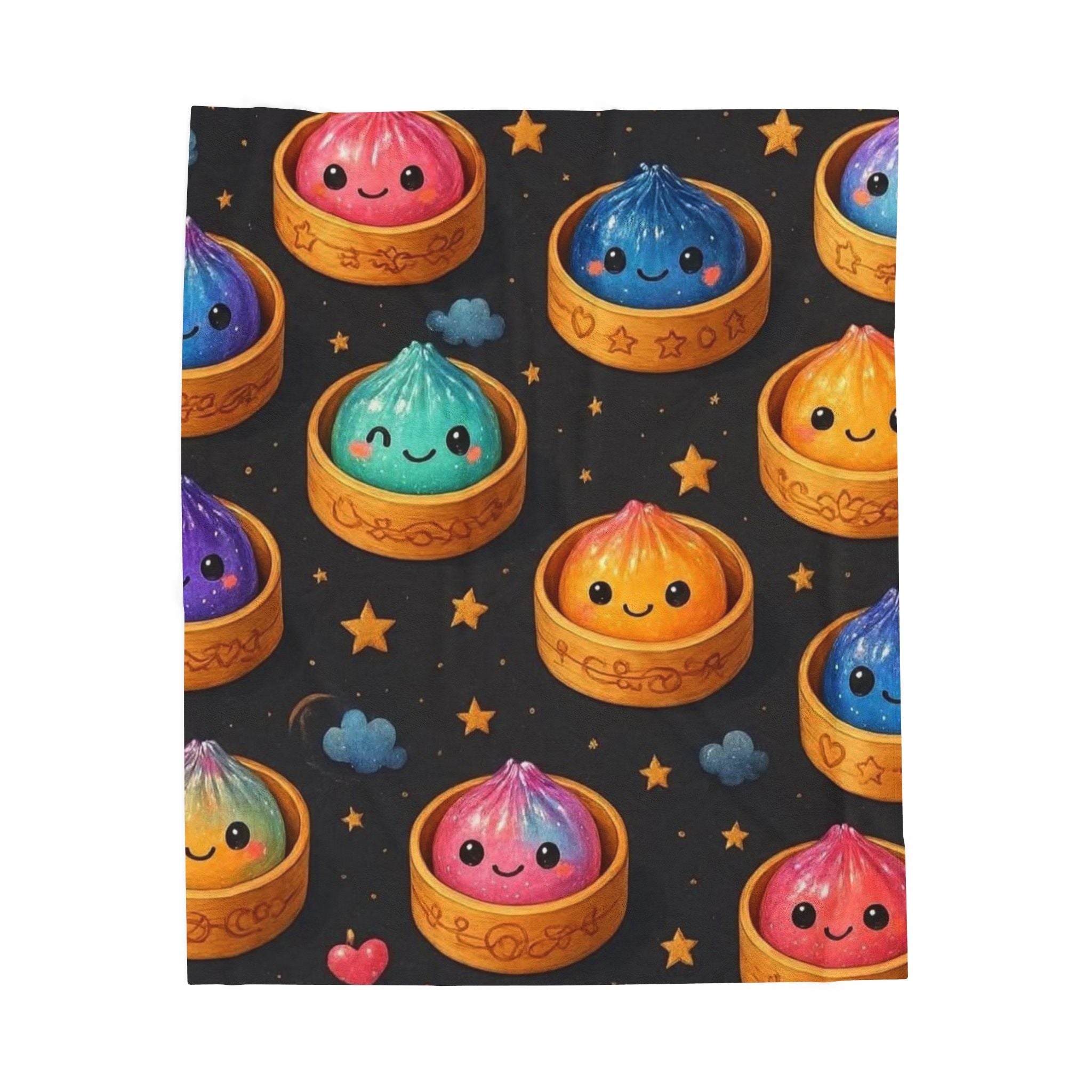 Kawaii Rainbow Dumpling Velveteen Plush Blanket