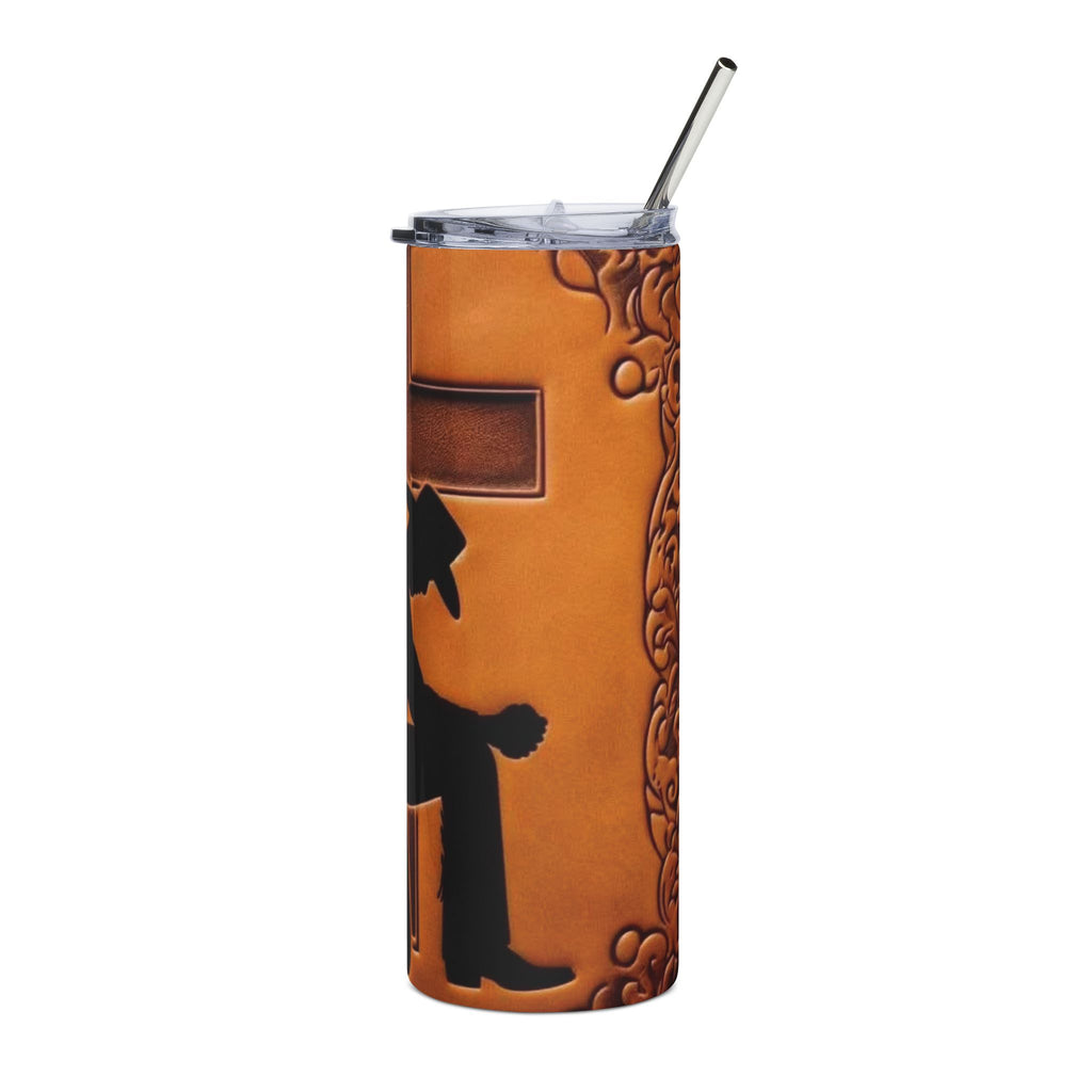 Cowboy Kneeling Cross Tumbler — 20oz Stainless Steel Faith Travel Mug