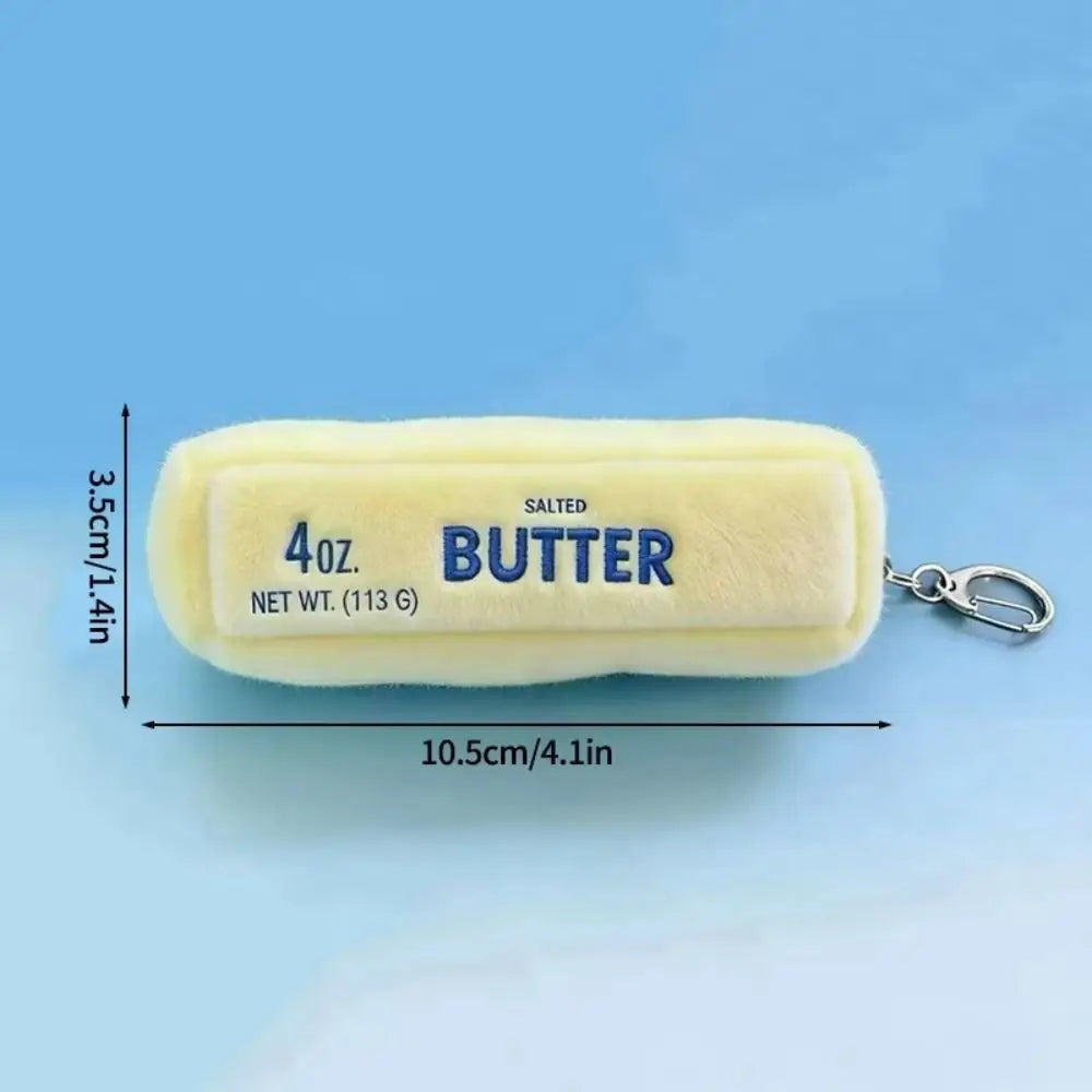 Cartoon Squishy Butter Stick Plush Keychains Squishy Texture Plush Butter Stress Relief Keychain Slow Rebound Toys Gifts