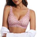 Leopard Print Bra Women Wireless Jelly Support Full-Cup Bra Seamless Invisible Comfortable Breathable Daily Wear Top Underwear