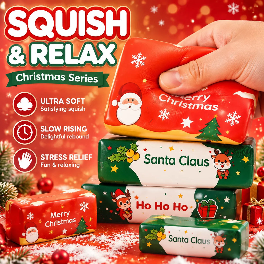 Cute Christmas Themed Slow Rising Butter Stick PU Simulated Cream Stick Squishy Stress Relief Toy Student Gift Fidget Toy