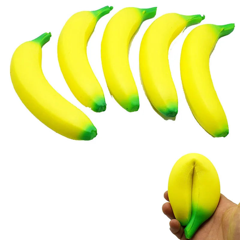 Jumbo Squishy Banana Toys Slow Rising Squishy Fruit Squeeze Toy Funny Stress Reliever Reduce Pressure Antistress Prop Gift